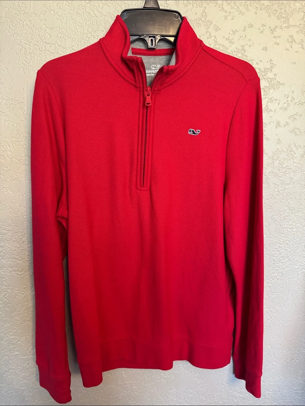 Vineyard Vines Men's Bright Red Quarter-Zip Pullover